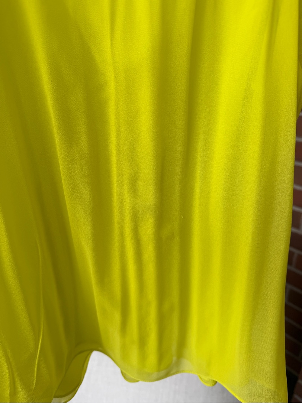Halogen Bright Yellow Pleated V-Neck Short Sleeve Blouse - Picture 8 of 10
